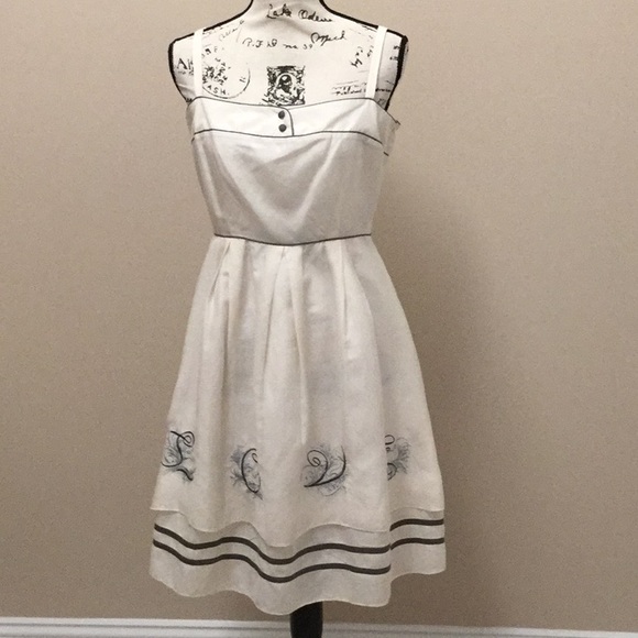 Frenchic Dresses & Skirts - Frenchic ivory cotton and silk LOVE dress